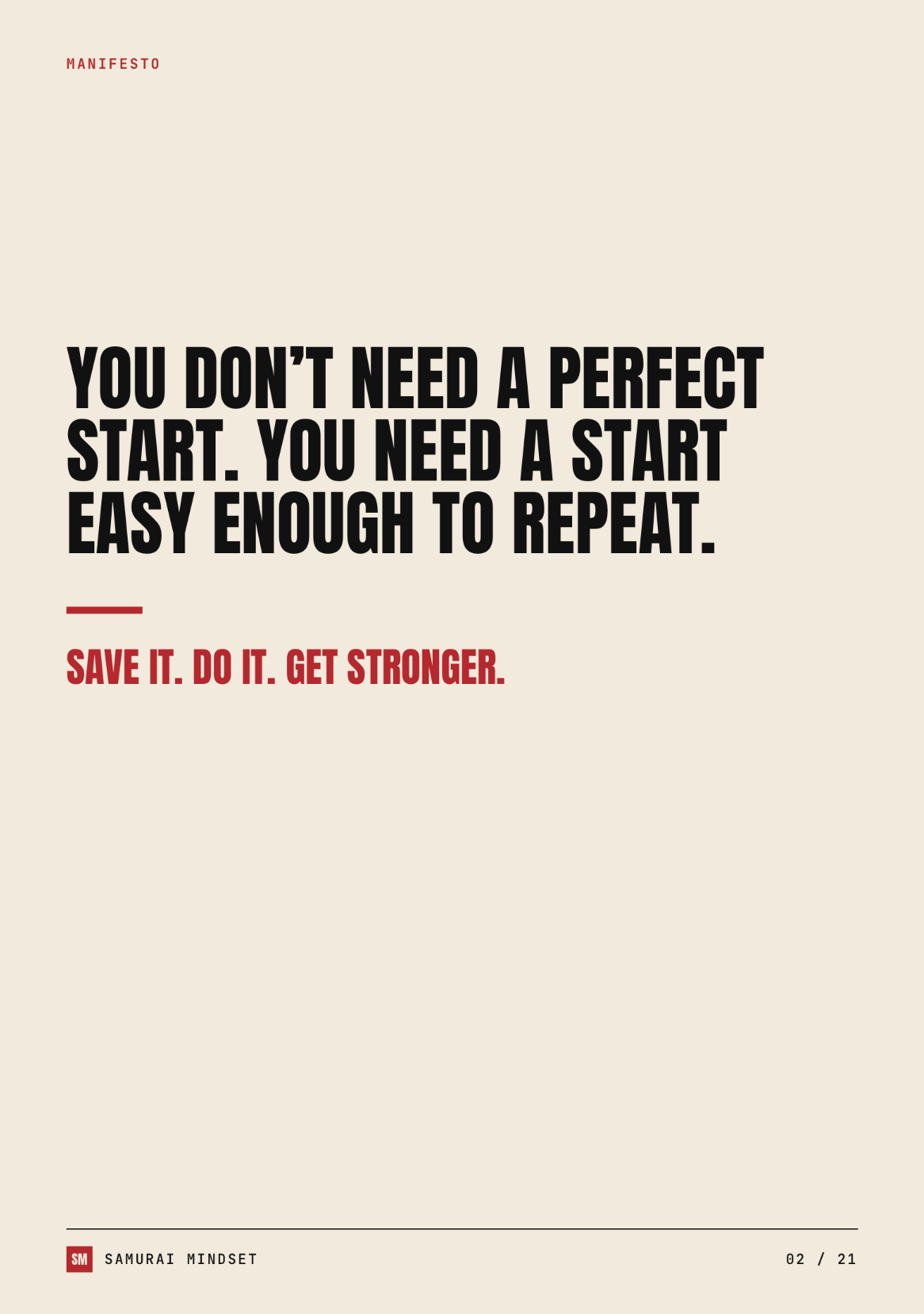PDF page: Samurai Mindset manifesto